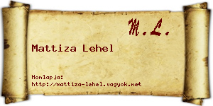 Mattiza Lehel névjegykártya